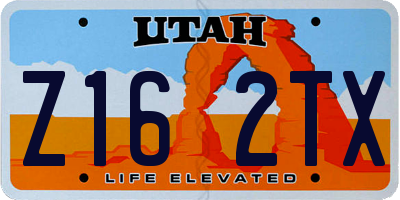 UT license plate Z162TX