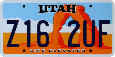 UT license plate Z162UF