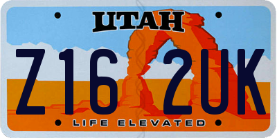 UT license plate Z162UK