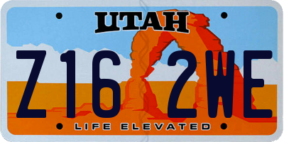 UT license plate Z162WE