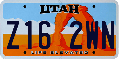 UT license plate Z162WN