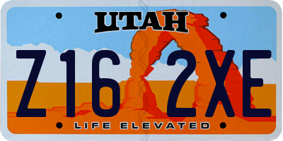 UT license plate Z162XE