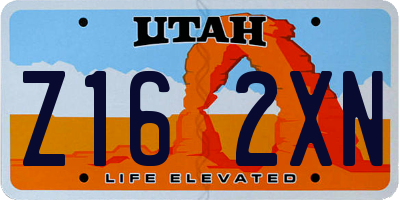 UT license plate Z162XN