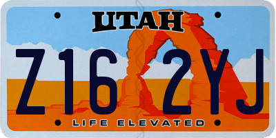 UT license plate Z162YJ