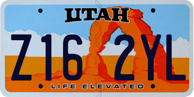 UT license plate Z162YL