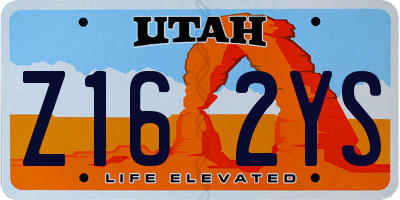 UT license plate Z162YS