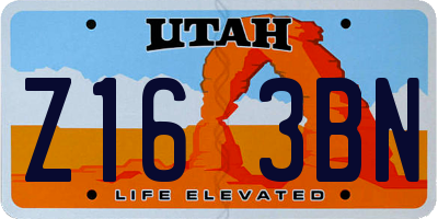 UT license plate Z163BN