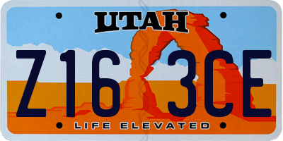 UT license plate Z163CE