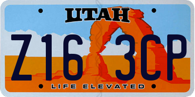 UT license plate Z163CP