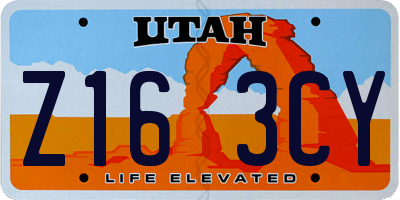 UT license plate Z163CY