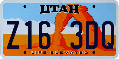 UT license plate Z163DQ