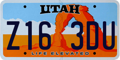 UT license plate Z163DU