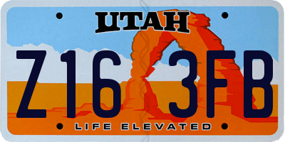 UT license plate Z163FB