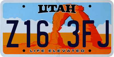 UT license plate Z163FJ