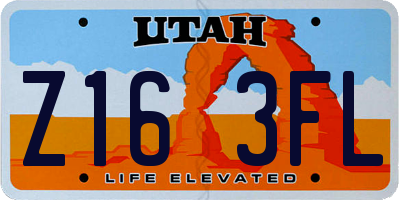UT license plate Z163FL