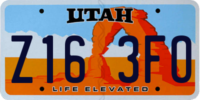 UT license plate Z163FO