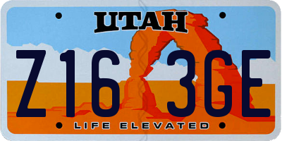 UT license plate Z163GE