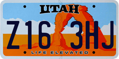 UT license plate Z163HJ
