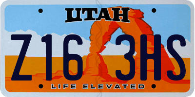 UT license plate Z163HS