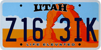 UT license plate Z163IK