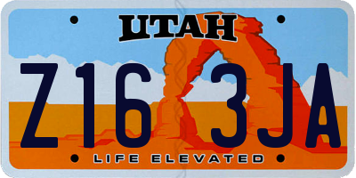 UT license plate Z163JA