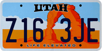 UT license plate Z163JE