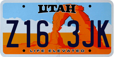 UT license plate Z163JK