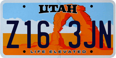 UT license plate Z163JN