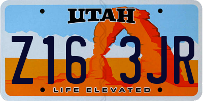 UT license plate Z163JR