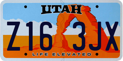 UT license plate Z163JX