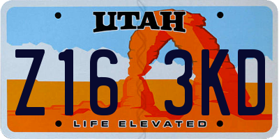 UT license plate Z163KD