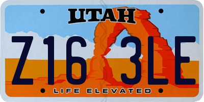 UT license plate Z163LE