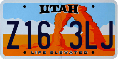 UT license plate Z163LJ