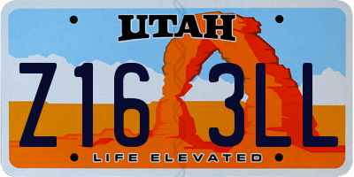 UT license plate Z163LL