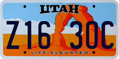 UT license plate Z163OC