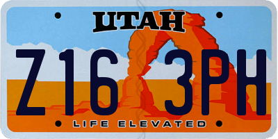 UT license plate Z163PH