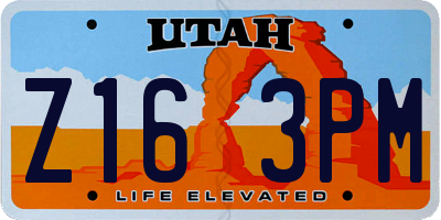 UT license plate Z163PM