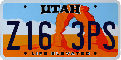UT license plate Z163PS