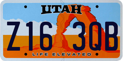 UT license plate Z163QB