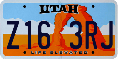 UT license plate Z163RJ