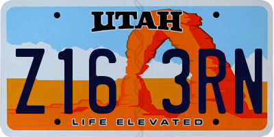 UT license plate Z163RN