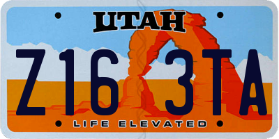 UT license plate Z163TA