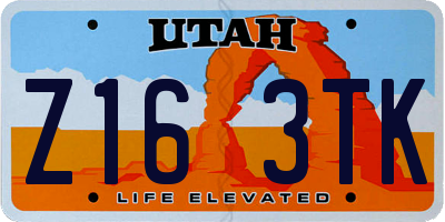 UT license plate Z163TK