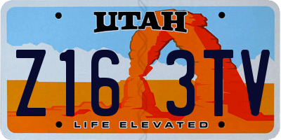 UT license plate Z163TV