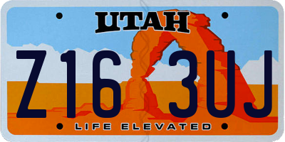 UT license plate Z163UJ