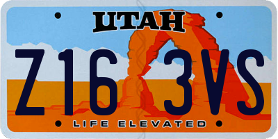 UT license plate Z163VS