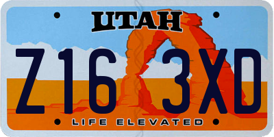 UT license plate Z163XD