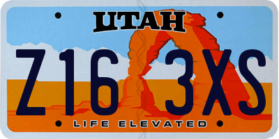 UT license plate Z163XS