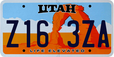UT license plate Z163ZA