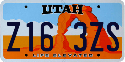UT license plate Z163ZS